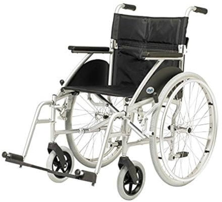 Days Swift Self Propelled Wheelchair, Lightweight Mobility Device for Elderly, Handicapped, and Disabled Users, Portable Wheelchair for Independence or Caretaker Convenience, Cool Silver, 46cm