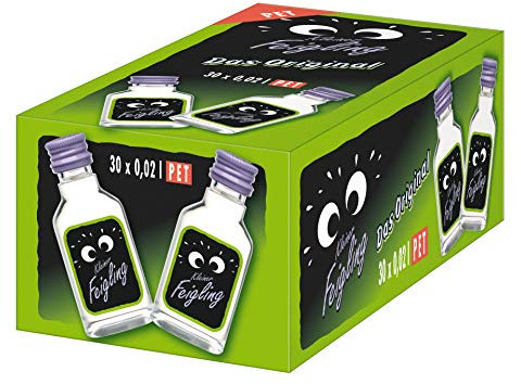 Kleiner Feigling Das Original (30 x 20 ml) PET – Feinster Vodka mit fruchtigem Feigenaroma – Der kultige Feier-Schnaps für jede Feier – Frech, fruchtiger Shot – 20 % Vol.