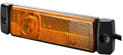 HELLA 2PS 008 645-887 Side Marker Light - LED - 24V - mounting - Lens Colour: Yellow - Cable: 180mm - Plug: AMP - 2-pin connector - left/right - Quantity: 50