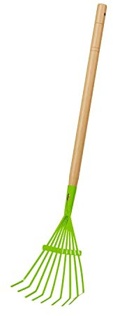 Râteau à Feuilles EverEarth en Bois Durable – Outil de Jardinage adapté aux Enfants pour jardiner en s'amusant – Écologique et Robuste – EE33636