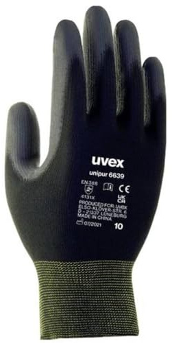 Uvex 60248 9 Unipur 6639 Safety Glove, Size: 9, Black
