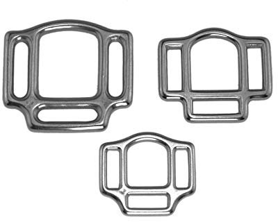 LENNIE 2X Halfterring, dreifach, Edelstahl, Silber, Größe: 25 mm (1)