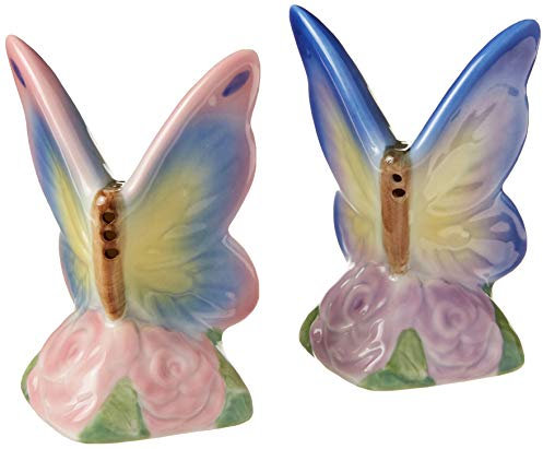 Cosmos Gifts 20785 - Salero y pimentero, diseño de mariposa, color morado