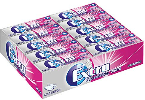 EXTRA Kaugummi | Professional White Bubblemint | Zuckerfrei | 30 Packungen (30 x 10 Dragees) | 420 g