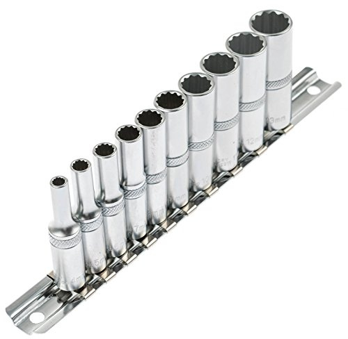 Asta 542SET10-12 Vielzahn Steckschlüssel Satz 1/4 Zoll extra lang 10 teilig