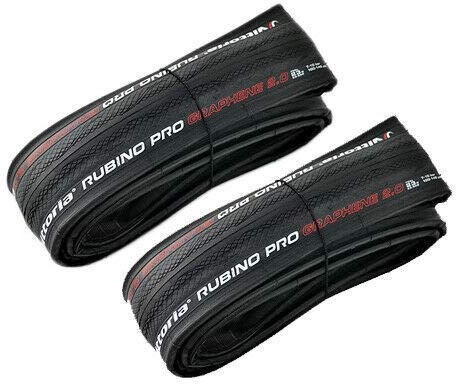 Vittoria Rubino Pro IV G2.0 Graphene Clincher Tire 700x23C, Black, 2 Tire, VT1826
