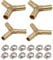 YEYIT 16Pcs Y-Shaped Brass Three-Way Hose Barb Joints Fuel Hose Connector (8mm,10mm) Adjustable 304 Stainless Steel Pipe Clamps(10mm-16mm) Kits, for Fuel Air Water Gas Oil Diverter Fuel Hose Joints