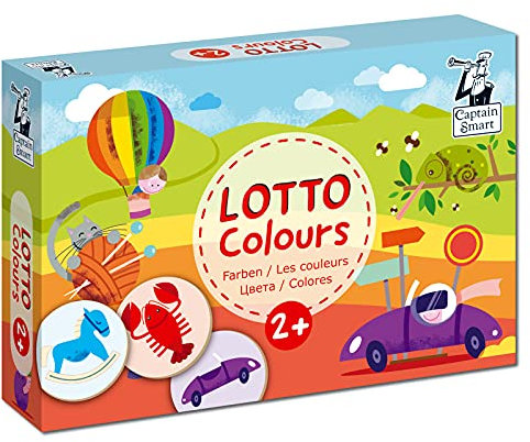 Captain Smart Memory-Spiel Lotto Farben Lernspiel für Kinder Brettspiel für 2 Jahre alte Jungen & Mädchen (2+) 1-6 Spieler Beobachtungskarte Lernspielzeug Geschenk für Kinder