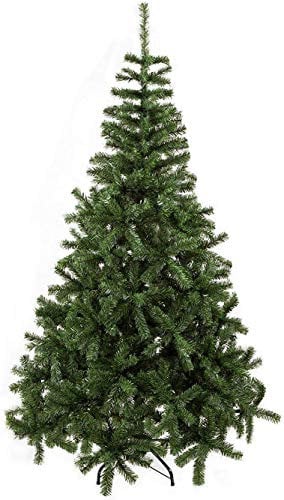 Bravich 210 CM / 7 Ft Green Christmas Tree With 900 Tips & Base Stand. Large Thick Tinsel PVC Artificial Tree For Indoor Xmas Home Decorations. Easy Fold Pine Branches & Light Weight For Storage.