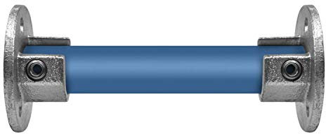 KLEMP - Rohrverbinder, Typ 15C - 33,7 mm / 1, Runde Fußplatte mit Einlage (Satz), Wand-Flansch, Decken-Flansch, Stütze, Temperguss galvanisiert, feuerverzinkt, inkl. Schrauben Typ 15C - 33,7 mm / 1
