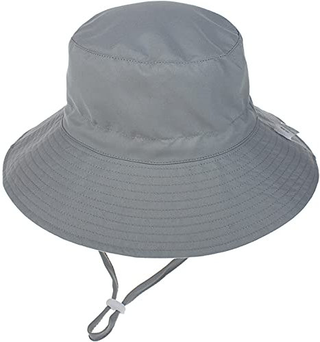 Malaxlx Unisex Baby Sonnenhut Grau Fischerhut Säugling Sommerhut Breiter Krempe Strandhut für 0-6 Monate Mädchen Jungen