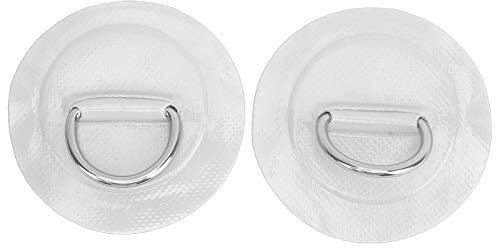 VGEBY D-Ring Pad, 2-teiliges D-Ring-Patch aus Hochfestem Edelstahl für PVC-Schlauchboote, Flöße, Beiboote, Kajaks, Kanus und Surfbretter(Weiß)