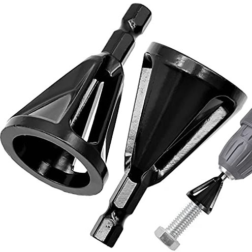 INHEMING Utensile per Rimozione Smussatura Esterna per Punte da Trapano in Acciaio Inox per Eliminare i Danni Estrattore, Compatibile con Bulloni da 8 a 32, 2 Pezzi