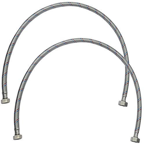 AERZETIX - C51044 - Satz von 2 - Flexibler anschlussschlauch - flexschlauch - 800mm - 1/2 weiblich - 3/8 weiblich - wasserhahn gesundheitlichen mischbatterie küche badezimmer sanitär