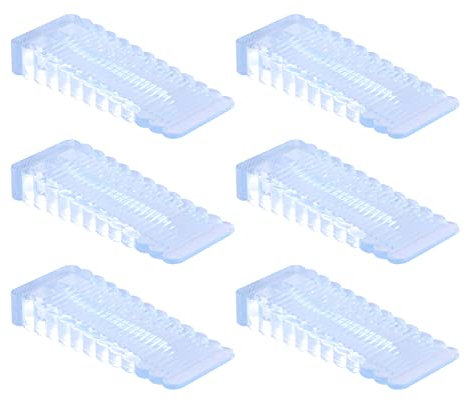 6Pcs Clear Door Stops Non-Slip Silicone Door Wedge Transparent Rubber Door Stoppers for Tiles Carpet Wood and Laminate Floor