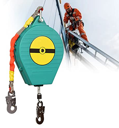 HJKHNK Antichute a Rappel Automatique, Dispositif Kit Antichute pour Toiture, Longe Élastique pour Industrie pour Anti-Chute, Rétractable Sangle Lifeline, Charge-150kg
