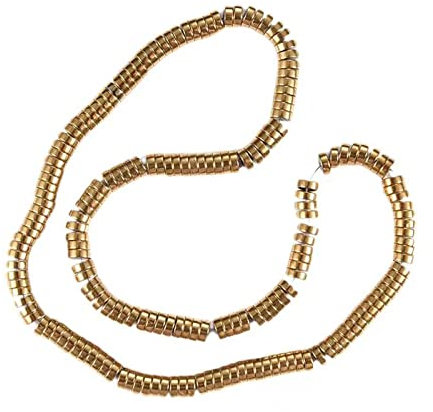 Lot de 200 perles Heishi rondes et plates en hématite synthétique non magnétique 6 x 2 mm pour surfeur bohème