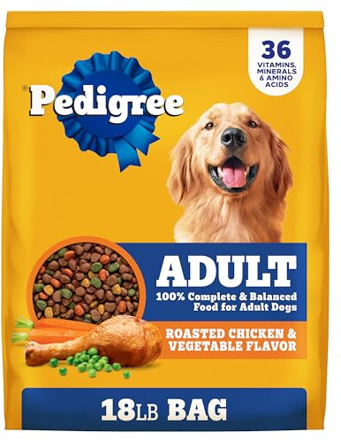 Pedigree Adult Dry Dog Food, Complete Nutrition, Roasted Chicken & Vegetable Flavor, 18 lb. Bag