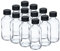 2oz / 60ml Clear Glass Boston Round Bottles with Screw Top Lid Cap Stopper Closure Vials - Pack of 12 Bottles