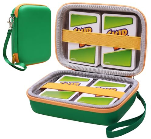 XANAD Card Games Case for UNO FLIP Minecraft Super Mario Junio/Exploding Kittens/Skillmatics/SKYJO Playing Cards Carrying Bag (Green)