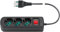 Vimar 0R00637.CC Presa multipla con interruttore automatico di protezione e cavo da 1,5 m, 3 uscite SICURY universale standard italiano, spina 10 A standard italiano, nero