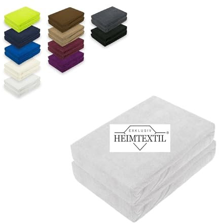 EXKLUSIV HEIMTEXTIL Doppelpack Marke Frottee Spannbettlaken Silber 90 x 200 cm