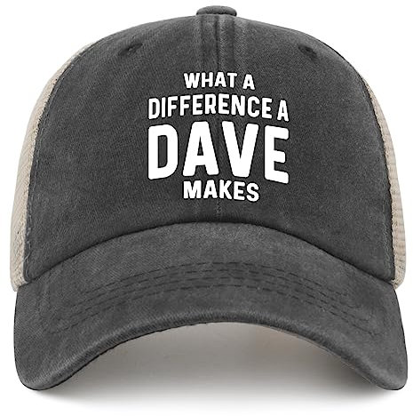 What A Difference A Dave Makes Cap Women Baseball Hat Fashionable Cap, Grau-03, Einheitsgröße