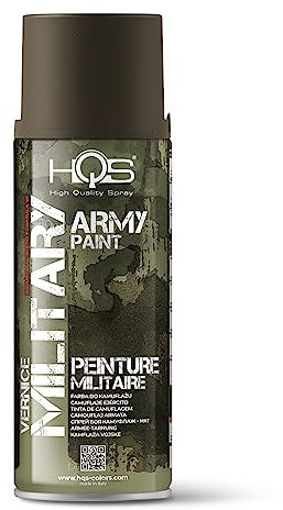 HQS Bomboletta di Vernice Opaca Spray 400ml Army Camouflage Military Militare (Grigio Verde)
