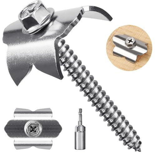 Dolibest Zaun Krampennägel, 200er Heftklammern Krampen zum Schrauben 4cm Drahtzaun Klammer Edelstahl Zaun Befestigung Zaunnägel für Holz Zautor Posten Reparatur von Stahl Krampf Draht mit M8 Adapter