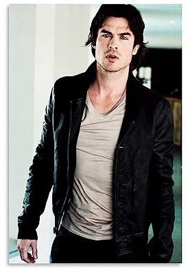 Ian Somerhalder The Vampire Diaries ACanvas Poster, dekoratives Gemälde, Leinwand, Wandposter und Kunstdruck, modernes Familienschlafzimmer-Dekor-Poster, 20 x 30 cm