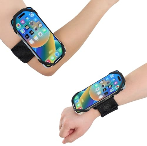 KCA_S3 Sweat-Proof Phone holder Armband 360° Rotation Universal Running Arm Band iPhone 17 16 15 14 13 12 11 Pro Max Samsung Galaxy S21 S20 Water Resistant Sports Holder Fits Smartphones 4-7 Inch Gym