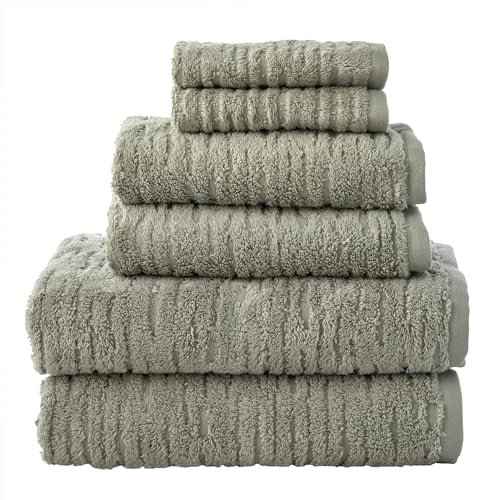 SKL Home CloudSoft Handtuch-Set, Baumwolle, 6-teilig, Salbeigrün