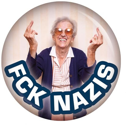 FCK NAZIS 56mm Buttons Anstecker Kiwikatze Frieden
