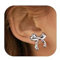 HARJJME Schleifen Blumen Ohrringe Gold Silber 925 Hängend Damen 14K vergoldet Lange Ohrringe Perlen Hängend Hypoallergene Statement Schmuck Geschenke für Frauen Verlobung Hochzeit (Silber B)