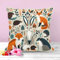 Housse de coussin décorative sur le thème des animaux de la forêt | Lapin, Renard, Hérisson Décoration d'intérieur unique | Idée cadeau | 45 x 45 cm | Thème de la forêt