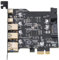 PCIe zu USB 3.2 Gen 2 Karte, 20 Gbit/s 3 Typ A 2 Typ C Erweiterungskarte für OS X
