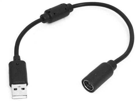 LNYMZD Black USB Breakaway Adapter for Xbox 360 Controller, Gaming Accessory