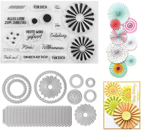 Apdvenk Stanzschablonen Neuheiten, Stanzformen Stempel, Stanzschablonen Set, Neue Stempel und Stanzen Set für DIY Geburtstage Scrapbooking Kunst Handwerk Supplies Stamping