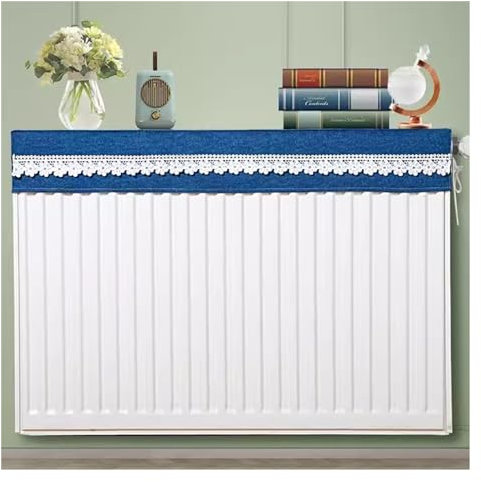 White Shelf To Go Over Radiator with Dust Cover, Home Tea Room Cafe Plant Shelf Indoor Upper Radiator with Curved Side Wing, Flexibly Splicable, Drilling Free Installation (Color : Blue 4, Size : L