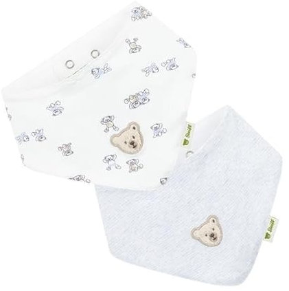 Steiff Baby-Halstuch 2er Set One Size Bright White - Weich und Bequem, Halsbedeckung, Waschmaschinenfest