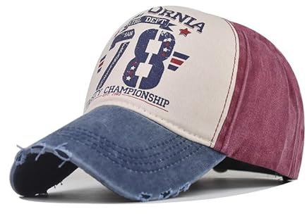 XYMSAF Californla ATHL Dept 78 Unisex Baseball Cap Washed Denim Adjustable Dad Hat Breathable Adjustable Cap for Men and Women, mehrfarbig, Einheitsgröße