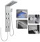 ROVOGO LED Colonne Panneau de Douche Hydromassante sans Robinetterie, 4 Modes - Douche de Pluie, 6 x Jets de Massage, Douchette à Main et Bec de Baignoire Cascade, Brossée Acier Inox, Montage Mural