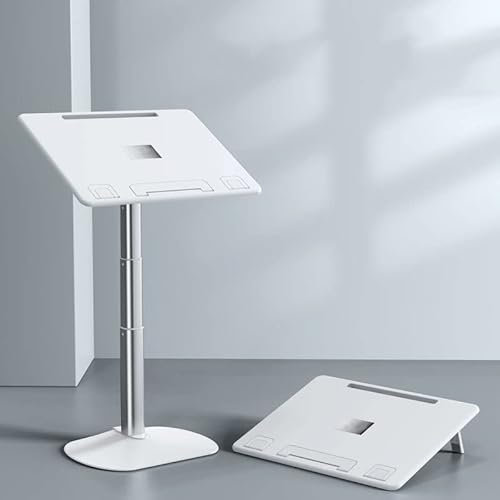 Bodenständer, Buchständer zum freihändigen Lesen, Buchständer, tragbare Buchhalter, Laptoptisch für den Boden, Ausstellungsständer, 30–55 cm höhenverstellbar, 0–55 ° verstellbar