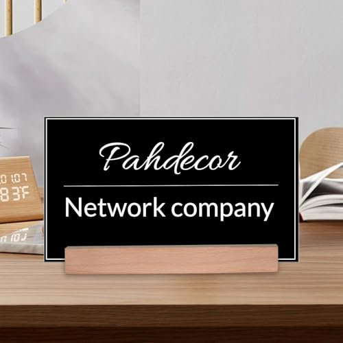 Pahdecor Placa de nombre de escritorio personalizada iluminada de acrílico negro, placa de nombre grabada para escritorio y puerta, decoración de oficina, placa de nombre, nuevo trabajo, profesor,