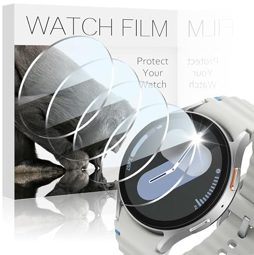 4 Pièces Protection Écran Verre Trempé Compatible avec Samsung Galaxy Watch 7 6 5 4 44mm Screen Protection HD 9H Résistant Aux Rayures pour Samsung Galaxy Watch 7/6/5/4 44mm Protecteur D'écran