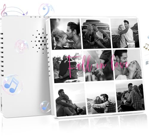 UNIGIFT Custom Music Fridge Magnets for Women Him, Personalised Photo Gift for Mum Dad on Father Mother Day, Customised Christmas Birthday Gifts for Girlfriend Boyfriend Couples (Recording Support)