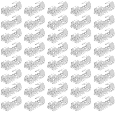 zalati 40 Pack Adhesive Cable Organizer, USB Cable Clamp for 4-6mm TV Charger Audio Table Car Office Home Cables Management System (Transparent)