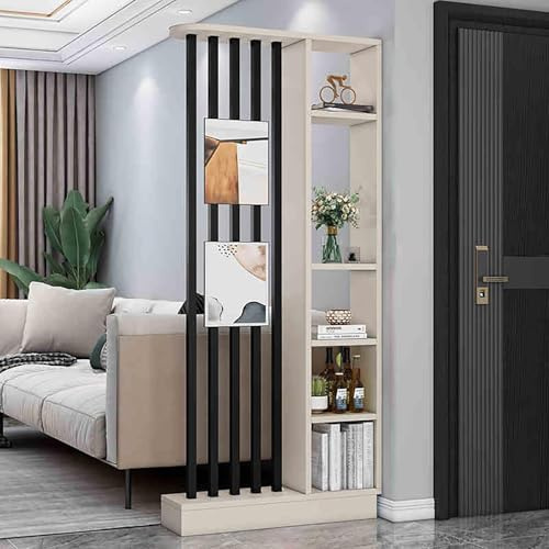 XDOPIRRS Freistehende Trennsäulenwand, Raumteiler mit Regal zur Wahrung der Privatsphäre, Raumteiler vom Boden bis zur Decke, Sichtschutz für Zuhause, Hotel oder Büro(F,80cm/31.5in)
