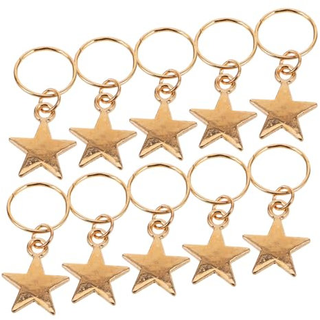 LOORGVEL 20stücke Legierung Sternanhänger Haar Dreadlock Perlen Schmuck Zubehör Für Selbermachen Und Styling Für Party Und Hochzeit