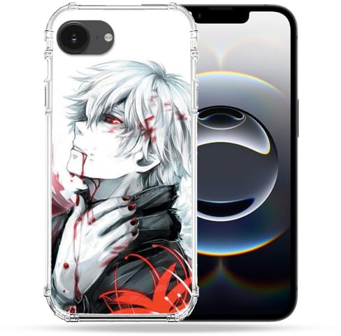 Cokitec Verstärkte Schutzhülle für iPhone 16e, Manga Tokyo Ghoul Kaneki, Weiß